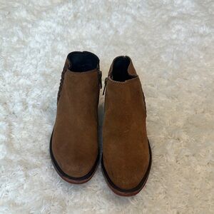 LIBERTY Black Brown Ankle Boots Suede Minimalist Design